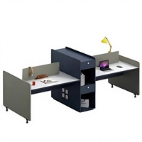 Poste de travail exécutif moderne en bois pour 4 personnes avec cloison de bureau informatique – Mobilier de bureau pour employés