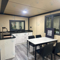 FLKT Maison d'hôtes préfabriquée moderne pour jardin, maison conteneur de luxe extensible de 20 pieds, maisonnette modulaire pliable
