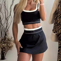 Ensemble de survêtement sport Dry Fit PremiumClothing avec logo, haut et jupe, ensemble jupe de yoga sans couture, tenue de gym, Aloe Yoga Pilates