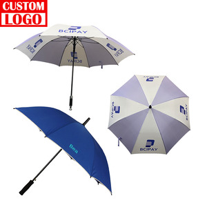 Parapluie de golf de 30 pouces avec impression de logo de marque, imperméable, protection UV, ouverture automatique, logo personnalisé - Product Image 1
