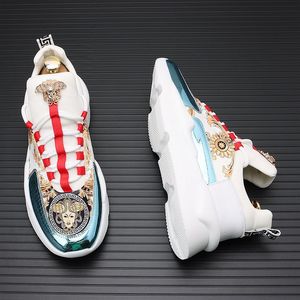 Chaussures pour hommes 2026 Nouvelle Tendance Luxe Léger Imprimé 3D Montantes Antidérapantes Embout en Acier Semelle Épaisse Décontractées Sportives Style Papa - Product Image 4