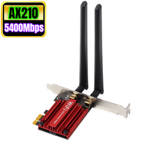 5374Mbps WIFI 6E PCI-E Kablosuz Ağ Kartı AX210 802.11AX 2.4G/5G/6Ghz 3 Bantlı PCI E WIFI 6 PCIE 2'si 1 Arada WIFI BT Adaptörü