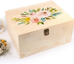 Caja de <span class=keywords><strong>madera</strong></span> grande sin terminar para decoración del hogar, organizador con tapa con bisagras, caja de almacenamiento de <span class=keywords><strong>madera</strong></span> de color <span class=keywords><strong>madera</strong></span>, cajas decorativas con tapas - Product Image 6