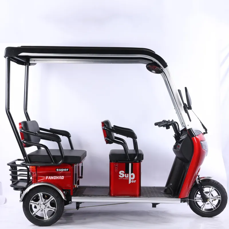 3-Rad-Elektro-Scooter mit Vordach für Erwachsene elektrischer Golfwagen 3-Sitzer Sehenswürdigkeits-Elektrofahrzeug