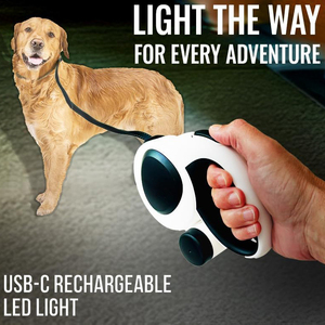 Laisse de <span class=keywords><strong>chien</strong></span> rétractable automatique classique de luxe, avec lumière LED réfléchissante, suivi <span class=keywords><strong>GPS</strong></span>, conception anti-choc, durable et résistante à l'eau - Product Image 5