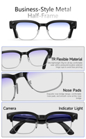 Lunettes intelligentes NX AI avec photographie 32MP et vidéo stabilisée 4K |   Traduction et reconnaissance en temps réel, indice de protection IP65