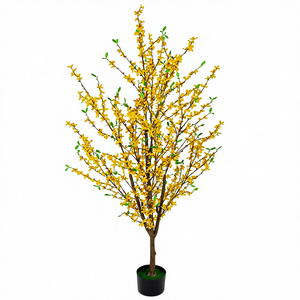 Simulación de Flor de Forthycia de Seda Amarilla Multi Ramifica de Jasmine de Invierno, Flor Larga de Rama Alta, Decoración para el Hogar, Fabricante - Product Image 1