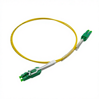 Cordon de brassage fibre optique COMTON Duplex Monomode G.657A1 9µm Jaune Connecteurs LC-LC LSZH/PVC avec languette Push-Pull Certifié ROHS 1m