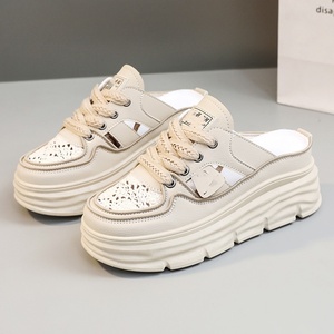 Zapatos transpirables para mujer, zapatos casuales de verano con suela gruesa y superficie tejida, sandalias de moda para mujer - Product Image 4