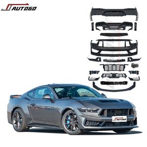 ชุดแต่งรอบคันวัสดุ PP ดีไซน์ใหม่ สำหรับรถฟอร์ด มัสแตง ปี 2024 2025 อัพเกรดเป็นดีไซน์ Dark Horse พร้อมลิ้นกันชนหน้า-หลัง กระจังหน้า และดิฟฟิวเซอร์ - Product Image 1