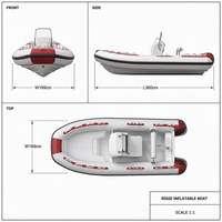 Bateau pneumatique rigide RIB HRR360 3,6 m 4 personnes Moteur hors-bord 20 CV PVC Haute résistance Pêche Sports nautiques CN