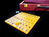 Rareté : Ensemble de Mahjong Dragon 166 tuiles, Premium, Fait main, Gravé en profondeur, Imprimé UV, Écologique, Portable, Durable, pour 4 joueurs, en Peau de serpent