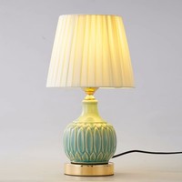 Lampe de bureau en céramique de style américain MKMJ, lumière de luxe, lampe de chevet chaude, lampe de table à intensité variable tactile pour la décoration de la chambre à coucher