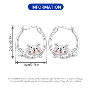 Estos pendientes de latón blanco con diseño de perro son un regalo perfecto para familiares, amigos o mujeres, y son ideales para cumpleaños. - Product Image 2