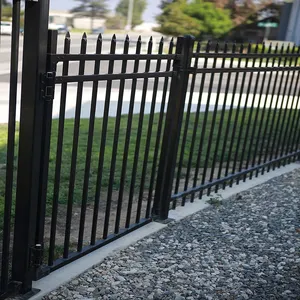 Popular Size 3m Length Powder Coated Black Metal Square Steel Fence Posts For Sale