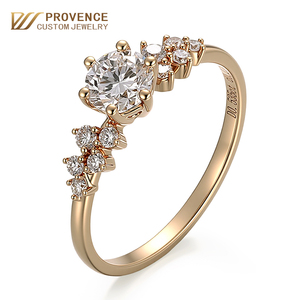 Provence Women's 18k yellow Gold Diamond Engagement Ring Round Brilliant Cut lab grown Diamonds ring Classic Style Jewelry ring - Product Image 1