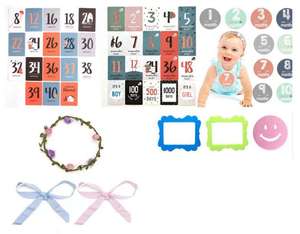 Custom 3D Digital Printing Monthly Flannel <b>Milestones</b> Flower <b>Milestone</b> <b>Blanket</b> With Accessories - Product Image 6