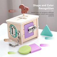Boîte d'activités Montessori en métal et bois avec tri de formes et loquet pour la maison, pour les tout-petits de 2 à 4 ans, développement de la motricité fine