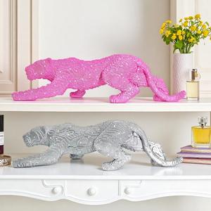 <b>Modern</b> Simple Gold Epoxy Resin Sculpted Artistic Leopard Building Block Walking Home Ornament Living Room Desktop Decoration - Product Image 4