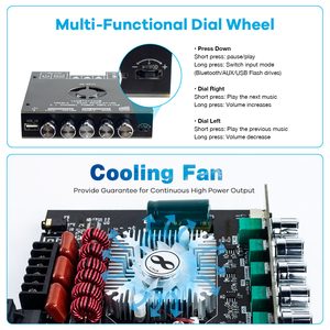 Tda7498e màu xanh răng khuếch đại Board 160W * 2 + 220W loa siêu trầm 2.1 kênh thu âm thanh khuếch đại công suất mô-đun treble điều khiển âm trầm - Product Image 3