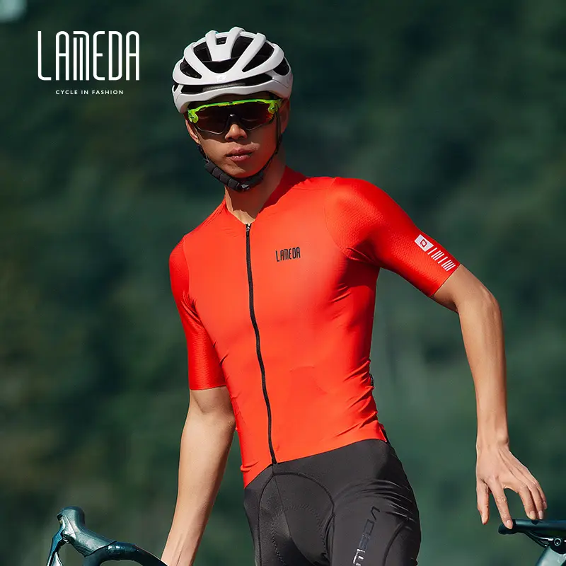Оптовая продажа, мужские трикотажные изделия LAMEDA с индивидуальным логотипом, одежда для велоспорта