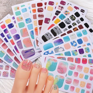Pegatinas de Uñas 3D de <span class=keywords><strong>Gel</strong></span> con Diseño Francés Colorido, Cobertura Completa, para Uñas de los Pies, con Material Metálico - Product Image 4