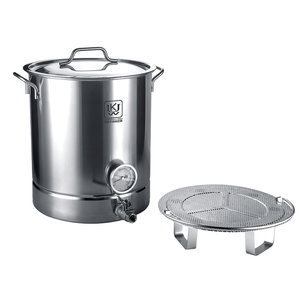 Fournitures pour la brasserie artisanale à domicile, cuve de brassage en acier inoxydable de grande capacité, avec thermomètre et robinet à bille - Product Image 2