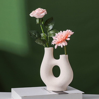 Vases en céramique modernes pour décoration de la maison, Pot de fleur de salon, Sculpture d'art abstrait, Vase de fleur