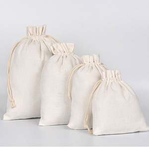 Bolsa de Joyería Personalizada de Muselina de Algodón de 13*18cm con Cordón y Logotipo Impreso para Empaque de Cosméticos, Manualidades y Compras - Product Image 3