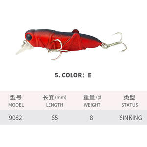 7 couleurs 65Mm/8G appât dur en plastique eau salée méné matériel de pêche naufrage insecte <span class=keywords><strong>sauterelle</strong></span> méné <span class=keywords><strong>leurre</strong></span> - Product Image 6