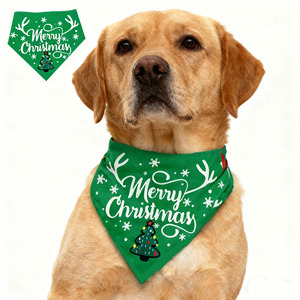 Yisi Pet Christmas Triangular Bib Reindeer Print Dog Cat <b>Scarf</b> Winter Accessory - Product Image 4