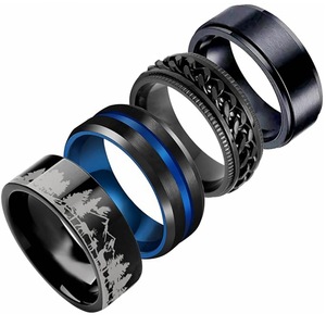 24 Nuovi Modelli dei Set di Anelli in Acciaio Inossidabile per Uomo in Stile Retrò Europeo e Americano di Xiyin, Bestseller su <span class=keywords><strong>Ama</strong></span> - Product Image 1