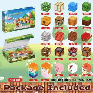 150Pcs Đồng Cỏ Từ Nhựa Xây Dựng Khối Thiết Lập Cảm Giác Đồ Chơi Cho Trẻ Mới Biết Đi Lớp Học Gốc Học Tập Xây Dựng Xếp Chồng Đồ Chơi - Product Image 2