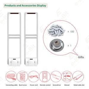 โรงงานจำหน่ายโดยตรง ระบบป้องกันการขโมยสำหรับร้านขายเสื้อผ้า E-Bit เสาอากาศกันขโมย สีขาว วัสดุ ABS AM 58KHz แท็กติดป้าย ระบบตรวจจับ EAS - Product Image 4