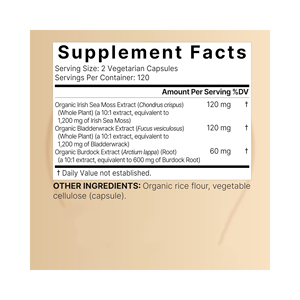 Cápsulas de Musgo Marino ODM/OEM, Raíz de Bardana, Muira Puama - Suplementos Superalimenticios para la Inmunidad, Energía Intestinal, Vitaminas, Cápsulas de Musgo Marino Crudo - Product Image 5