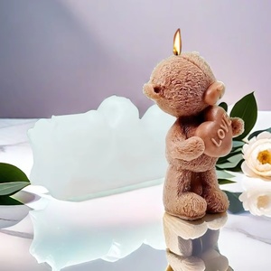 Valentines Day Bear Scented Candle Silicone Mold 3D Mold Silicone Silicone Molds For Decoration Fondant Silicone Mold - Product Image 3