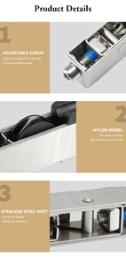 Thiết kế hiện đại tiếng ồn thấp thép không gỉ cửa trượt cửa sổ con lăn bánh xe ròng rọc với vòng bi cho <span class=keywords><strong>Patio</strong></span> cửa sổ cửa phần cứng - Product Image 6