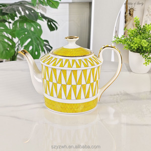 15 Pieces of Luxurious Yellow <b>Coffee</b> Utensils Tea Pot <b>Coffee</b> Powder Milk Pot Sugar Pot <b>Gift</b> Giving Home <b>Coffee</b> <b>Set</b> - Product Image 2