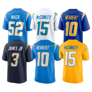 Jersey Sepak Bola Pria Jahitan Grosir Derwin James Jr 52 Khalil Ladd McConkey Justin Herbert Ukuran S-3XL - Product Image 1