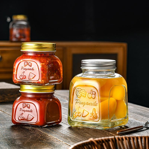 Bocaux en verre épais DD1832 pour aliments secs, flocons d'avoine, gelées, avec couvercles hermétiques, bouteilles Mason pour lait maternel - Vente en gros - Product Image 3