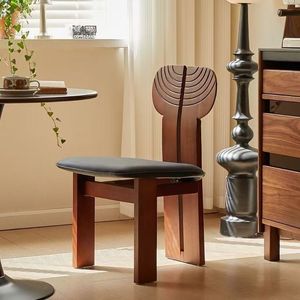 Silla de comedor de madera maciza de caucho con respaldo alto y diseño africano, venta al por mayor de fábrica de alta calidad - Product Image 3