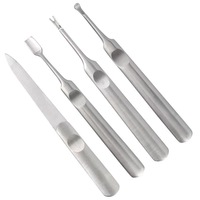 Ensemble d'outils de polissage et de réparation pour lime à ongles professionnelle Durable double face en acier inoxydable