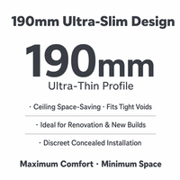 Unité de ventilation à effet de vapeur horizontal ultra-mince certifiée UE 190 mm avec moteur BLDC pour système de refroidissement et de chauffage économe en énergie