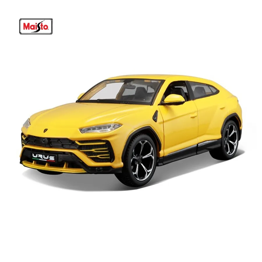 Maisto 1/24 Diecast Model Cars Lambo Urus Alloy Simulation Car Model Yellow Lambo Car Toys Collection