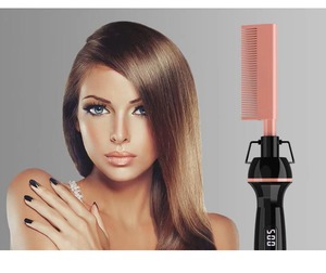 Professional Electric Hot <b>Comb</b> for African Hair & Wigs LCD Ceramic Anti-Scald Hair Straightener <b>Comb</b> Bulk - Product Image 5