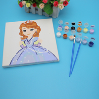 Prix de Gros : Peinture par Numéros DIY pour Enfants, Toile avec Cadre, Décoration Murale de Chambre pour Enfants 20X20cm