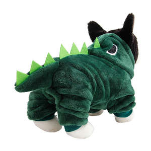 फैक्टरी सबसे अच्छा बेच प्यारा सर्दियों आलीशान ग्रीन लक्जरी पोशाक पालतू कपड़े कुत्ते के लिए कोट के साथ - Product Image 6