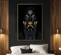 Vente en gros de posters et impressions murales de haute qualité sur toile africaine, 3 panneaux, femmes africaines noires, impression numérique, décoration intérieure