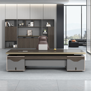 Bureau de direction en bois en forme de L, moderne et luxueux, convertible et réglable, avec fonctions extensibles - Product Image 5
