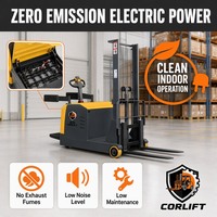 Chariot élévateur électrique portable, chariot à palettes compact à batterie, utilisation en entrepôt intérieur, manutention de stock, capacité 1450 kg